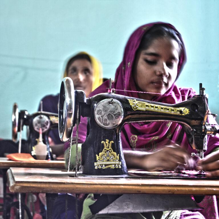 Bangladeshi women sewing clothes
