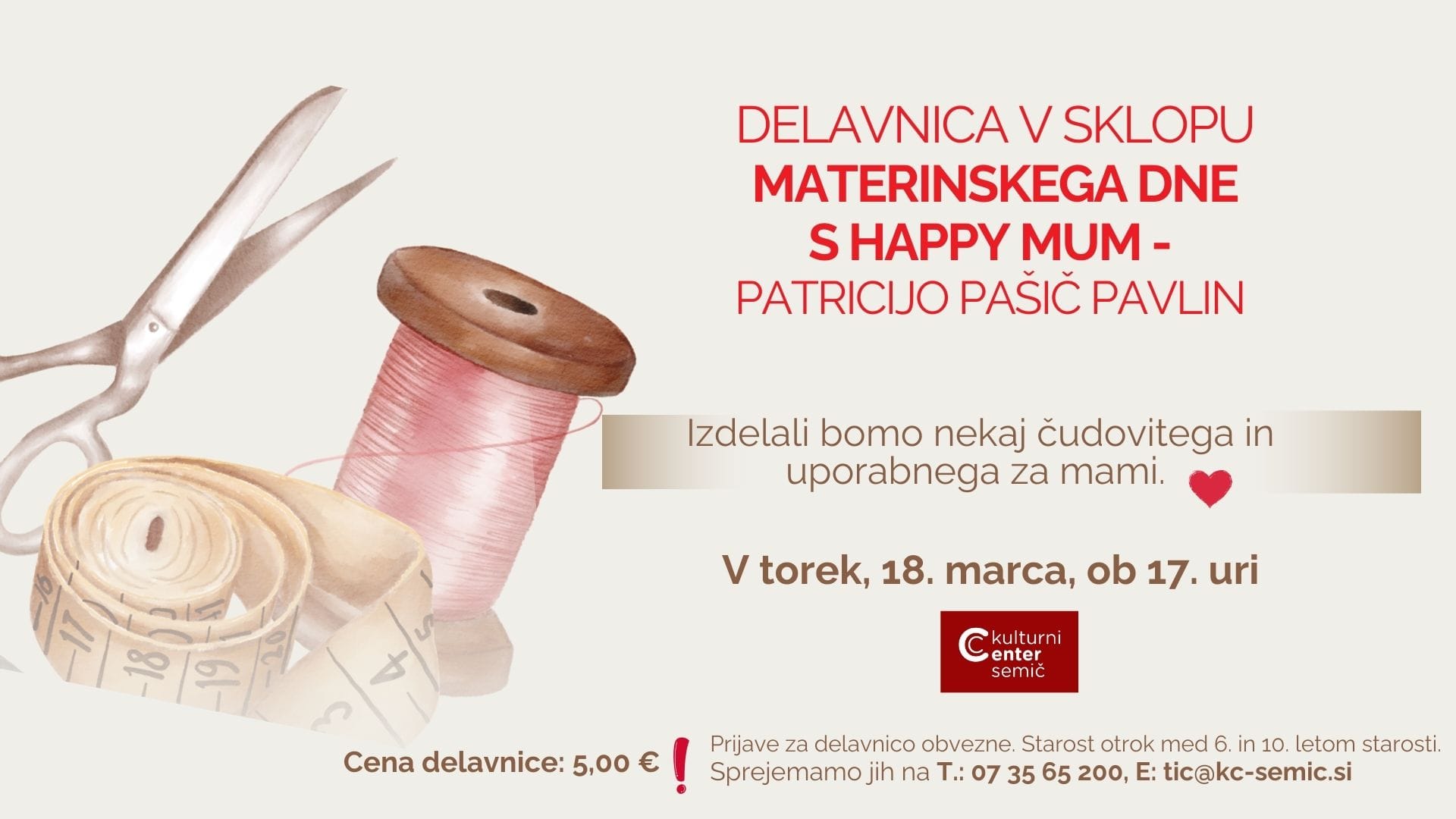 Delavnica ob materinskem dnevu za TV