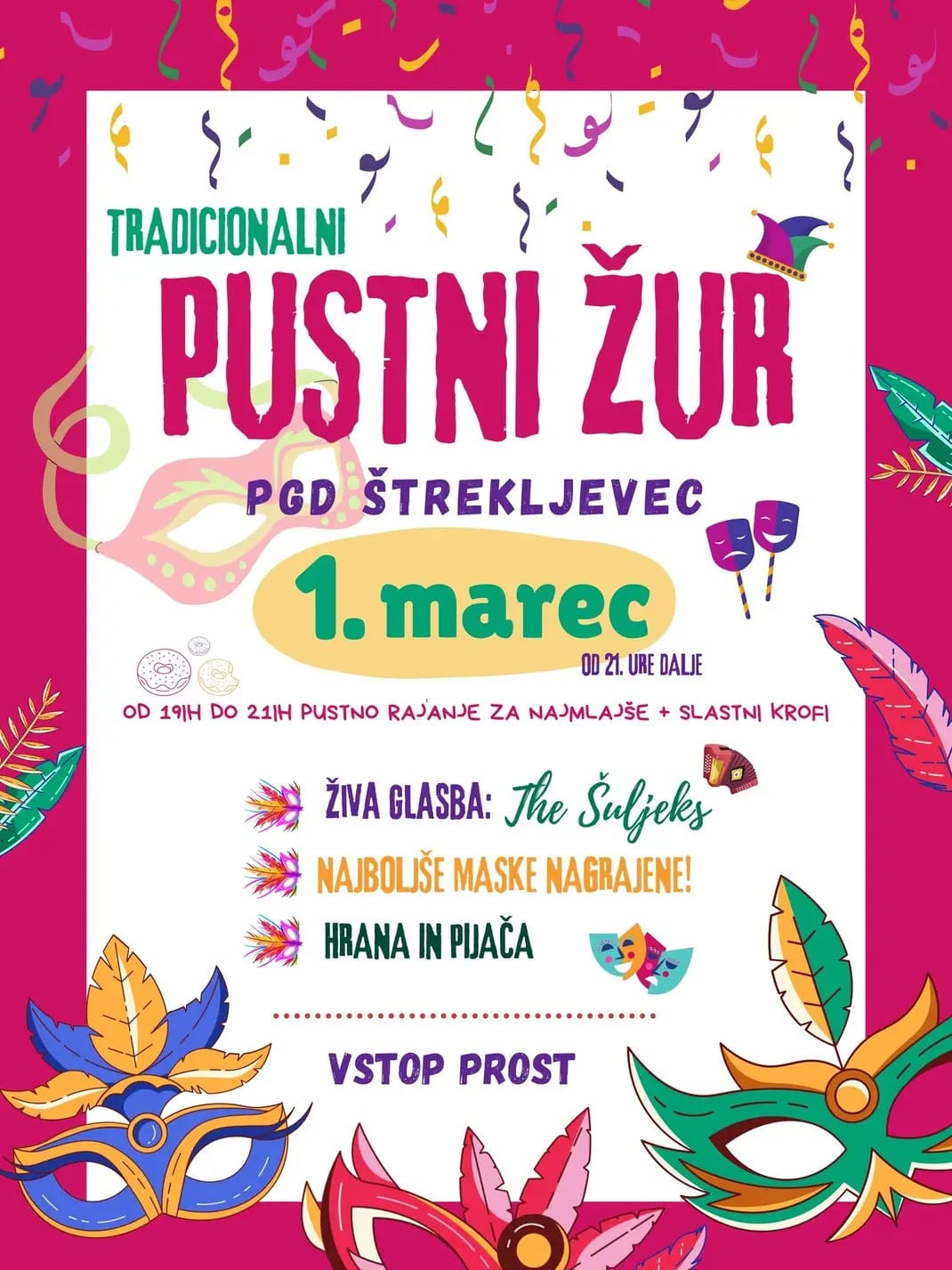 Pustni ples s PGD Štrekljevec