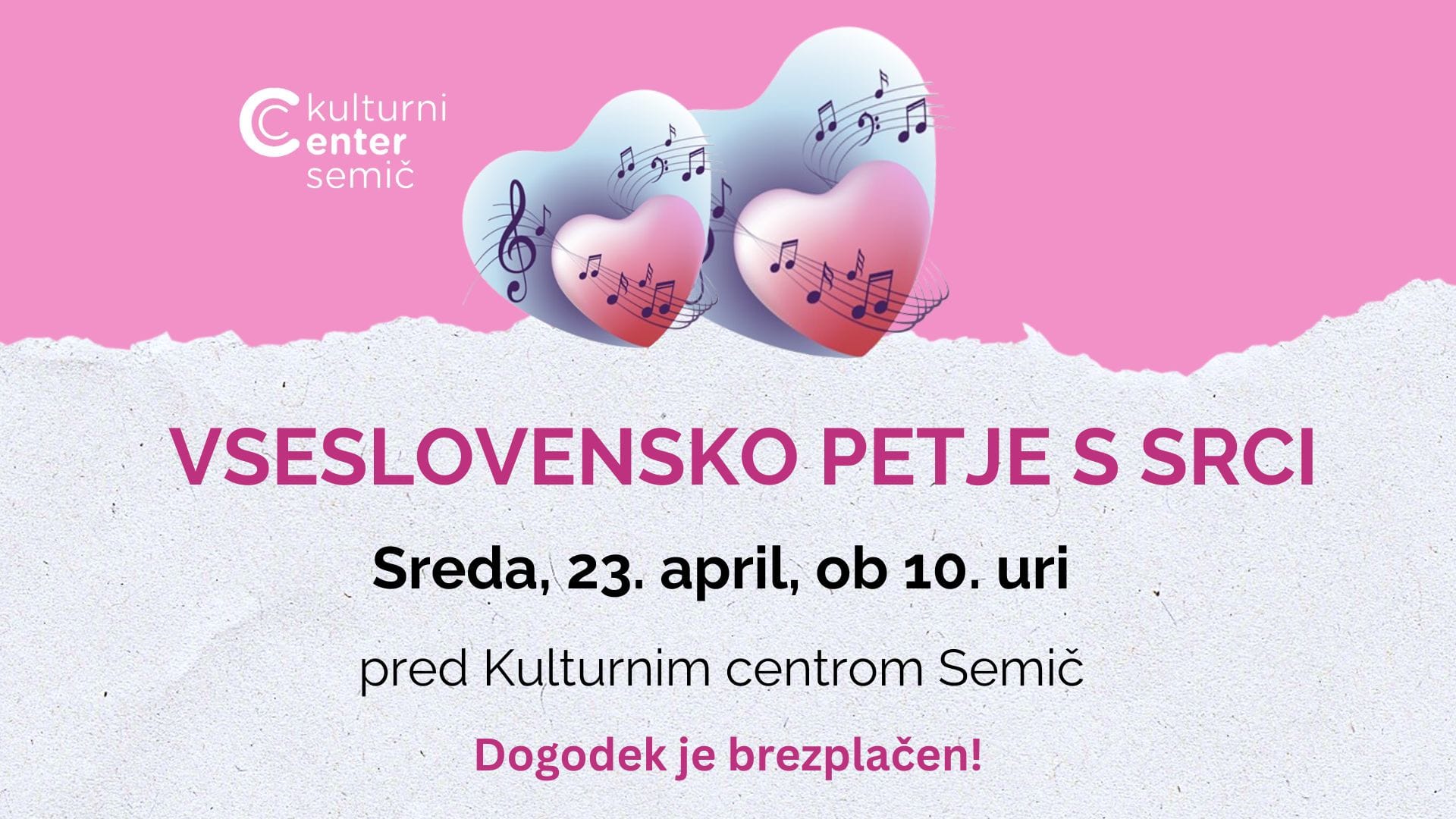 Vseslovensko petje s srci .. za TV in dogodek na face