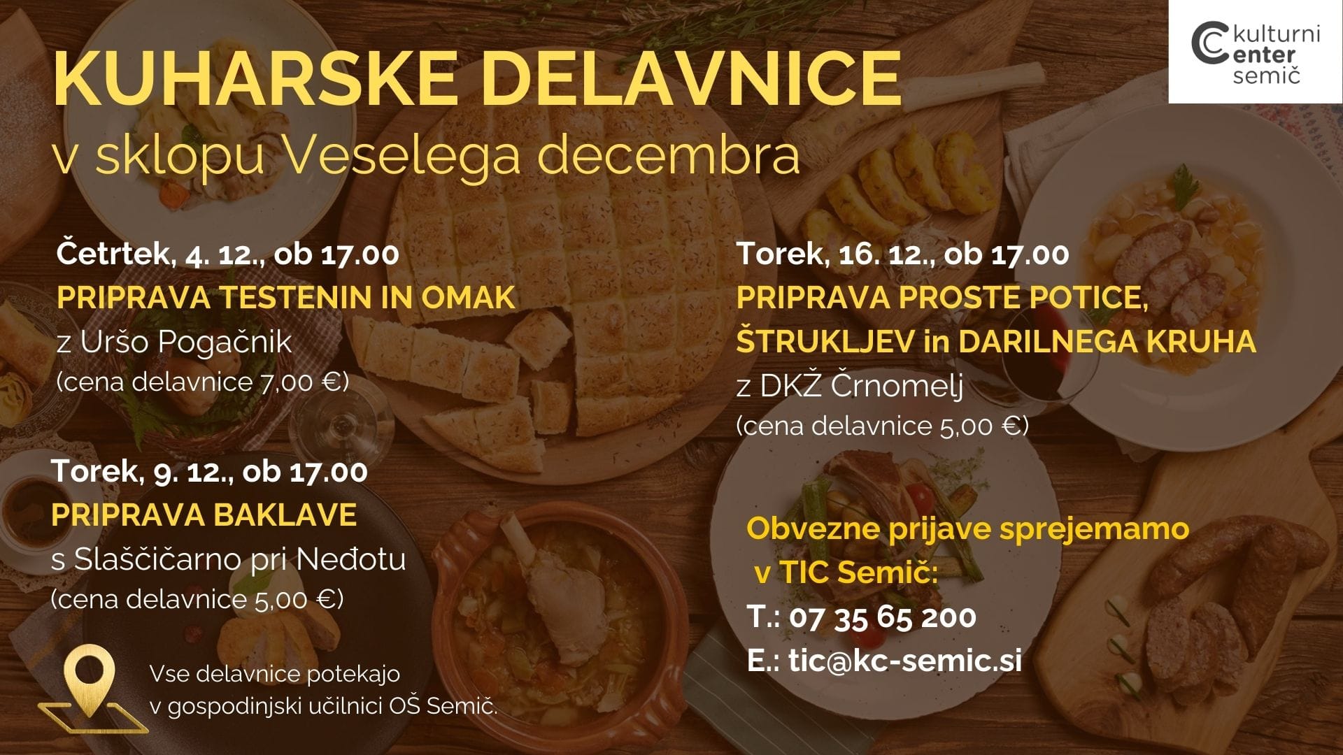 popravki za TV KUHARSKE DELAVNICE