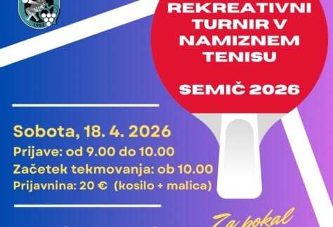 . turnir v namiznem tenisu