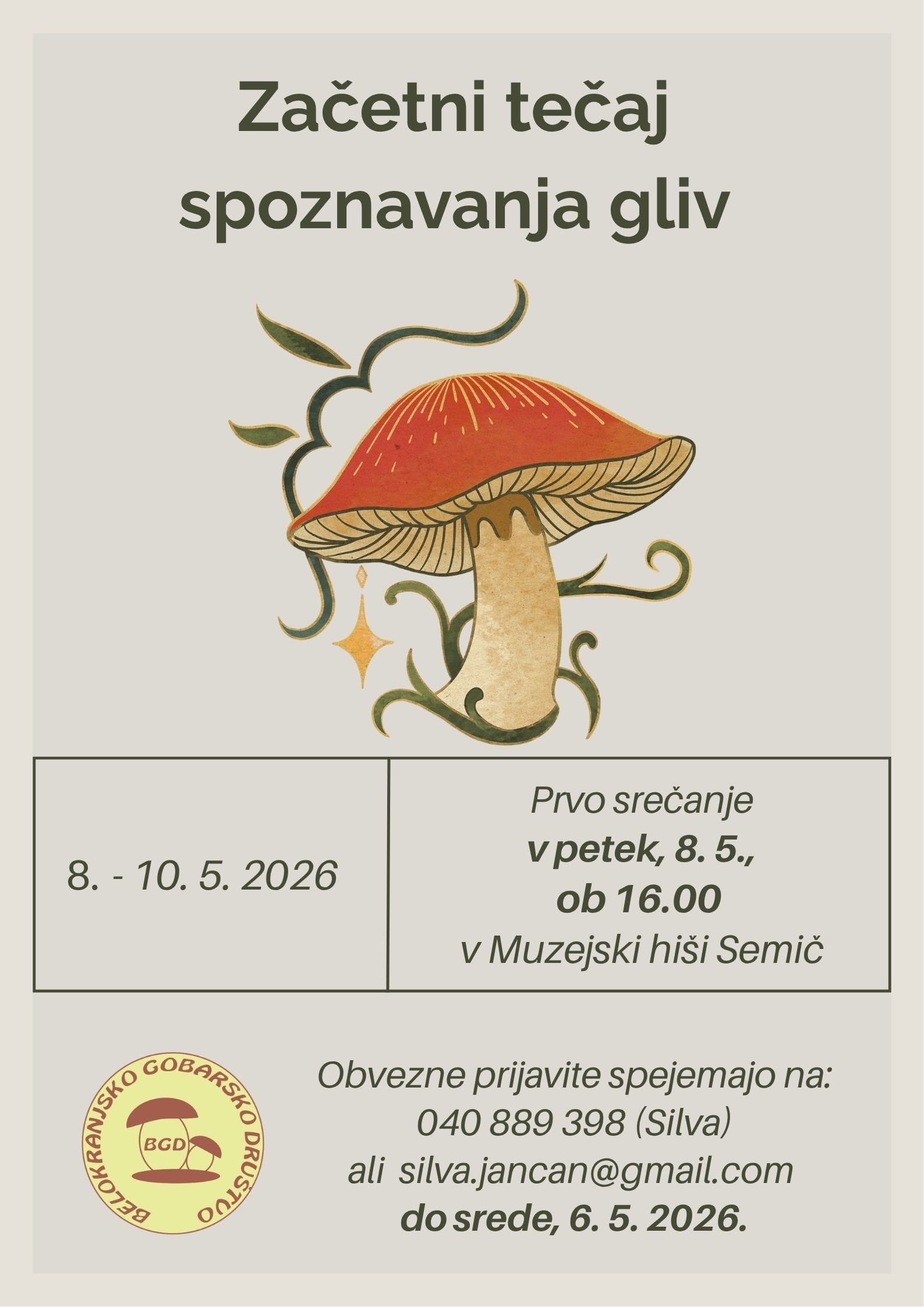 Začetni tečaj spoznavanja gob . .
