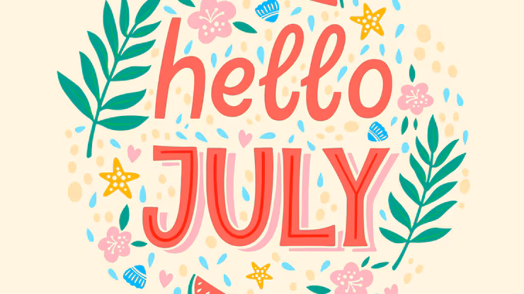 hand drawn hello july lettering hand drawn hello july lettering