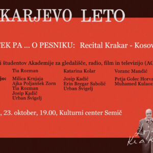 Recital krakar Kosovel AGRFT TV SCREEN, FB, Splet ()