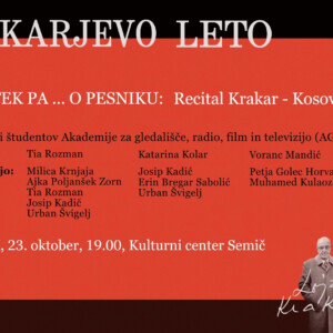 Recital krakar Kosovel AGRFT TV SCREEN, FB, Splet ()