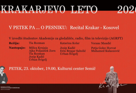 Recital krakar Kosovel AGRFT TV SCREEN, FB, Splet ()